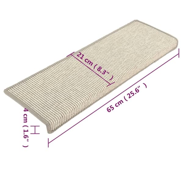 vidaXL Trappmattor 15 st 65x21x4 cm silverfärgade rektangulära kanter Silver