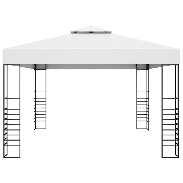 vidaXL Paviljong med ljusslinga LED 4x3x2,7 m vit Vit