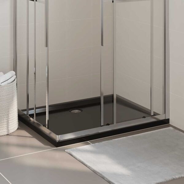 vidaXL Duschkar rektangulärt ABS svart 80x100 cm Svart