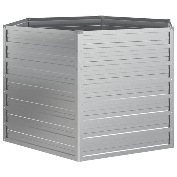 vidaXL Odlingslåda upphöjd galvaniserat stål 129x77 cm silver Silver