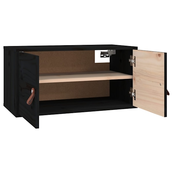 vidaXL Väggskåp svart 60x30x30 cm massiv furu Svart