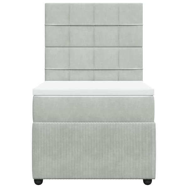 vidaXL Ramsäng med madrass ljusgrå 80x200 cm sammet Grå