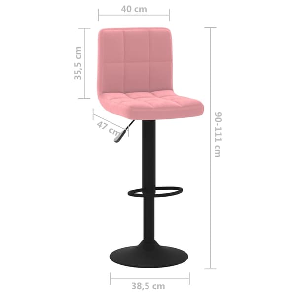 vidaXL Barstol rosa sammet Rosa
