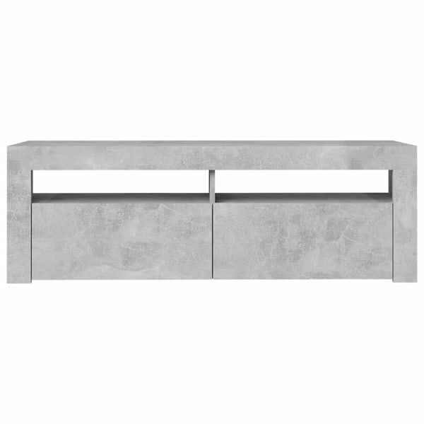 vidaXL TV-bänk med LED-belysning betonggrå 120x35x40 cm grå