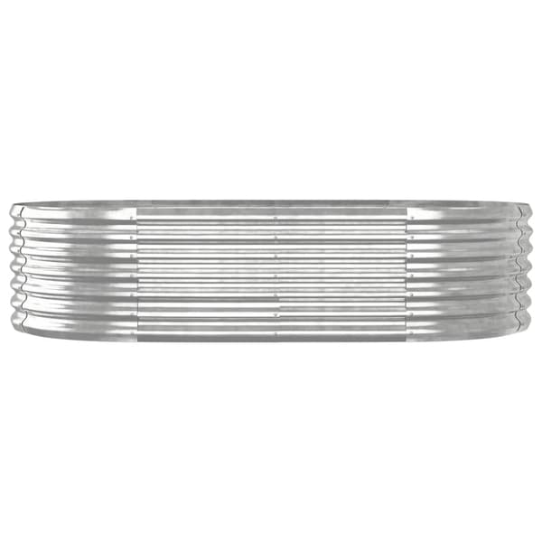 vidaXL Odlingslåda pulverlackerat stål 152x80x36 cm silver Silver
