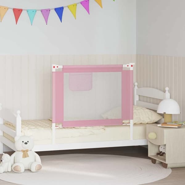 vidaXL Sängskena för barn rosa 90x25 cm tyg Rosa