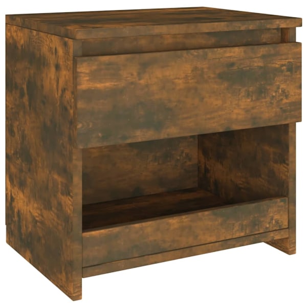 vidaXL Sängbord 2 st rökfärgad ek 40x30x39 cm konstruerat trä Brun