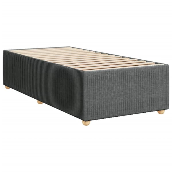 vidaXL Ramsäng med madrass mörkgrå 90x200 cm tyg Grå