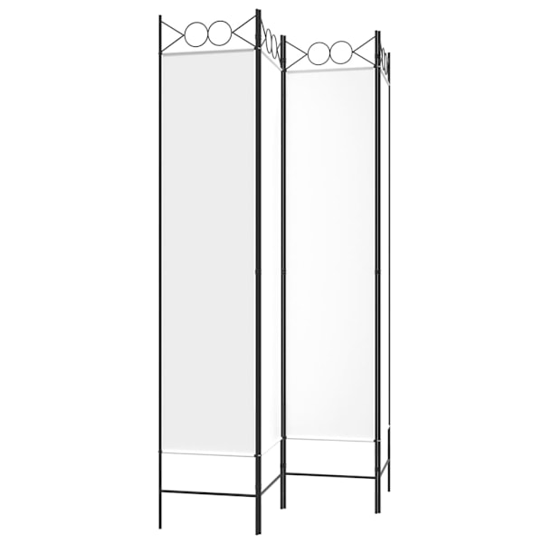 vidaXL Rumsavdelare 4 paneler vit 160x200 cm tyg Vit