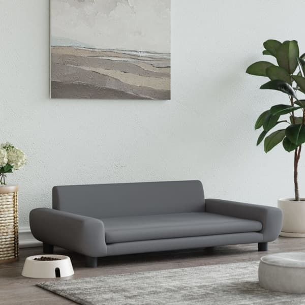 vidaXL Hundbädd mörkgrå 100x54x33 cm sammet Grå