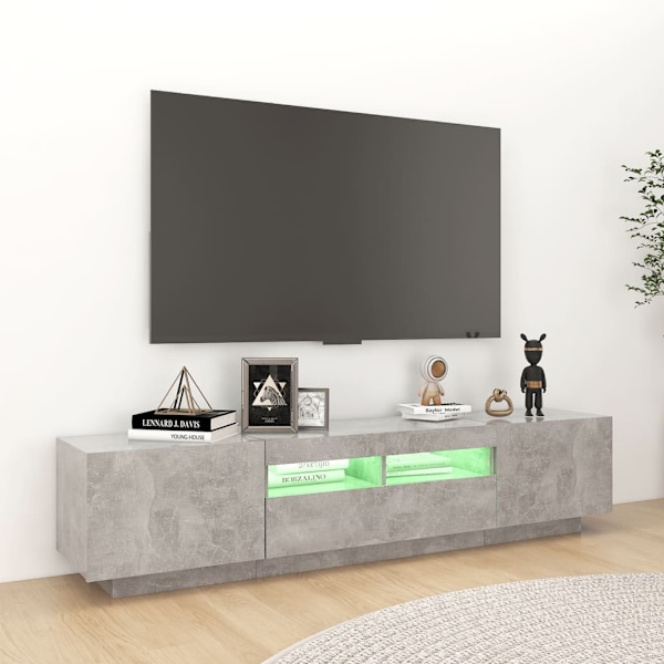 vidaXL TV-bänk med LED-belysning betonggrå 180x35x40 cm grå