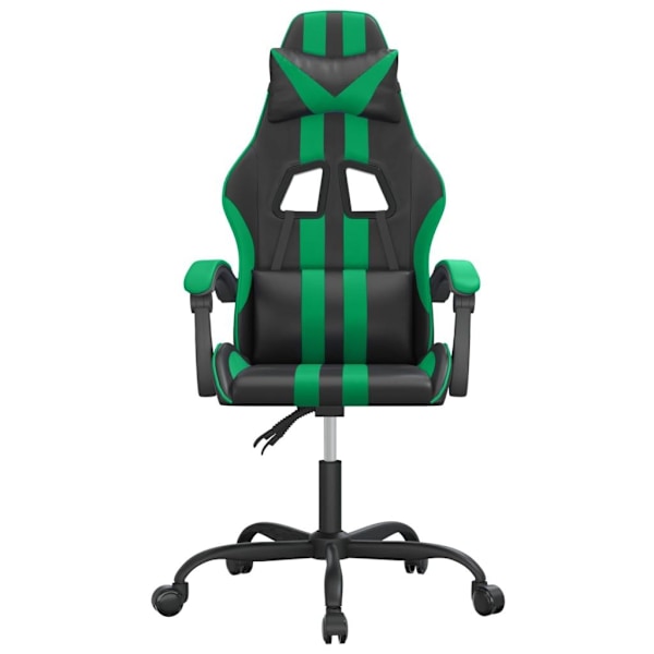 vidaXL Snurrbar gamingstol svart och grön konstläder Grön