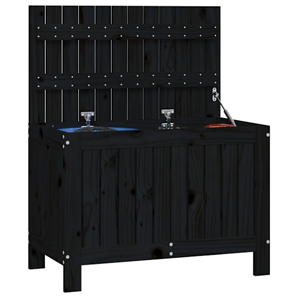 vidaXL Dynbox svart 76x42,5x54 cm massiv furu Svart
