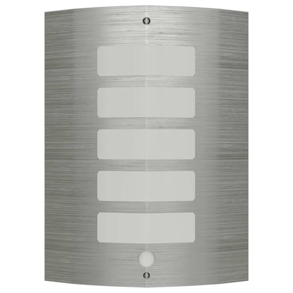 vidaXL Vägglampa med rörelsesensor E27 rostfritt stål Silver