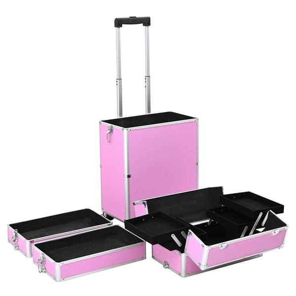 vidaXL Sminklåda aluminium rosa Rosa