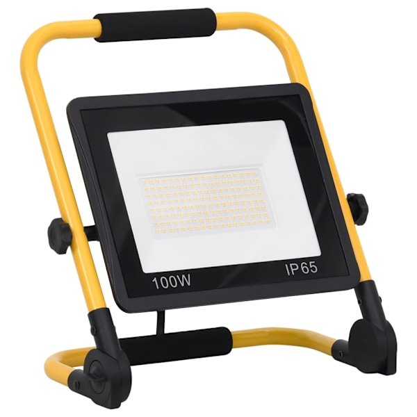 vidaXL Strålkastare med handtag 100 W LED kallvit Svart