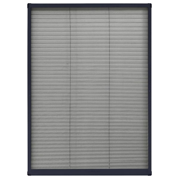 vidaXL Plisserat insektsnät för fönster aluminium antracit 80x120 cm Antracit
