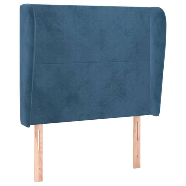 vidaXL Sänggavel med kanter mörkblå 93x23x118/128 cm sammet Blå