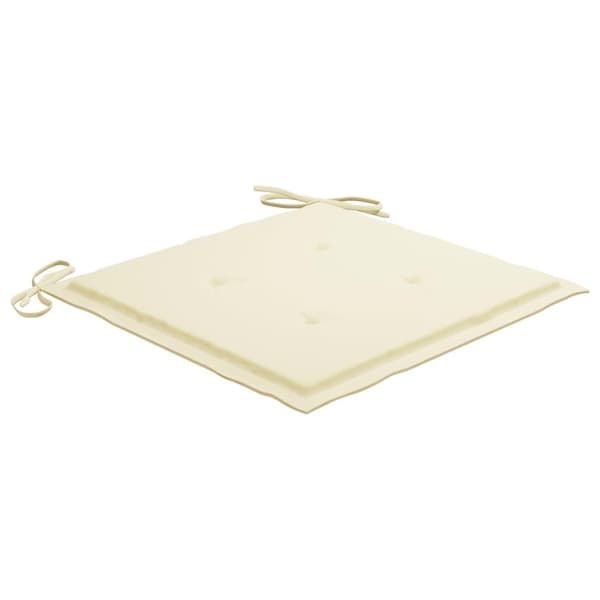 vidaXL Matstolar 2 st med dynor gräddvit massiv teak Creme