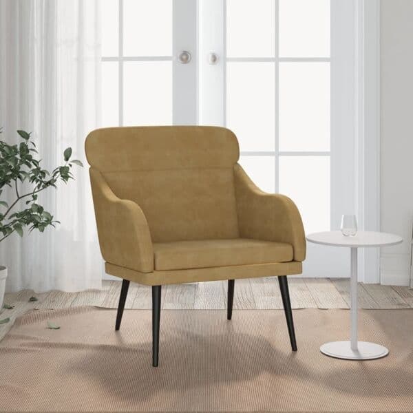 vidaXL Fåtölj brun 63x76x80 cm sammet Brun