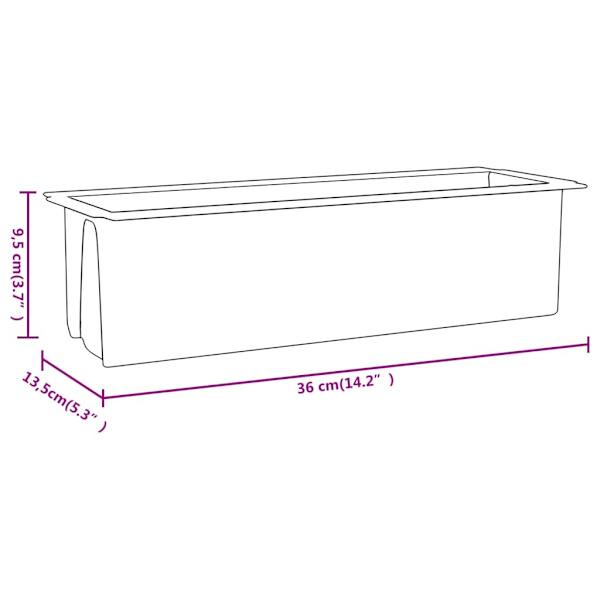 vidaXL Blomlådor för Europallar 12 st grå 36x13,5x9,5 cm PP grå