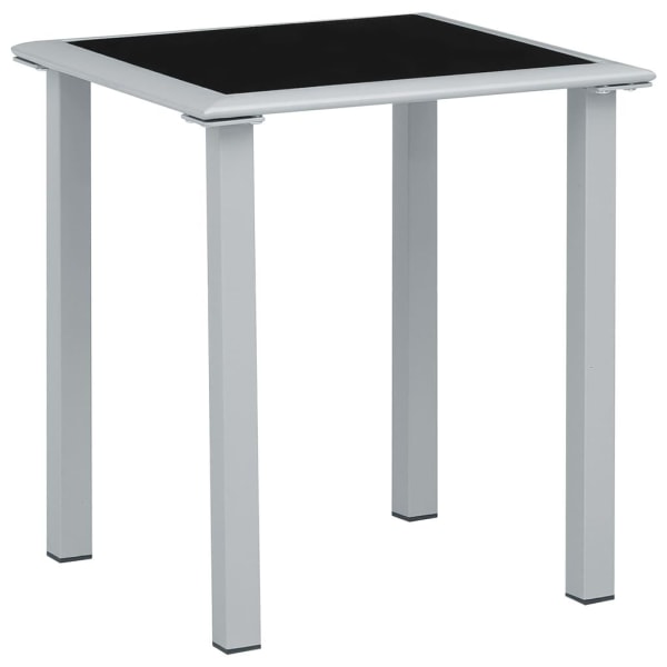 vidaXL Solsängar 2 st med bord aluminium taupe Svart