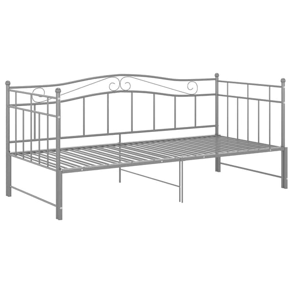 vidaXL Utdragbar sängram bäddsoffa grå metall 90x200 cm grå