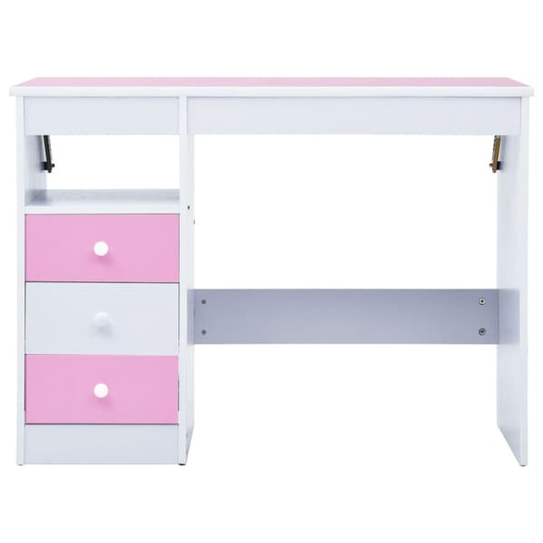 vidaXL Skrivbord för barn lutbart rosa och vit Rosa