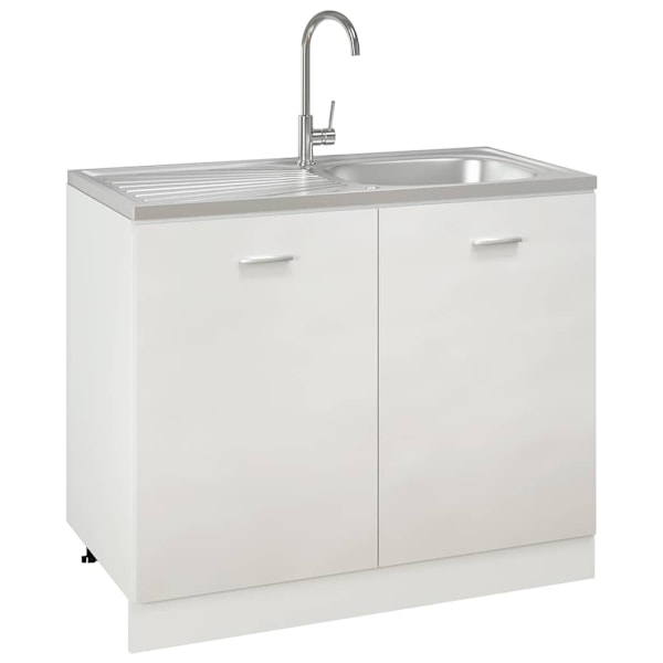 vidaXL Diskho med avrinningsyta silver 1000x500x155 mm rostfritt stål Silver