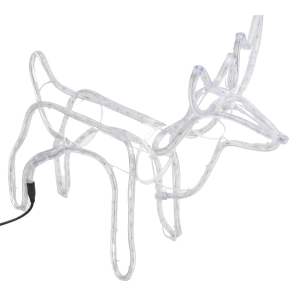 vidaXL Renfigur 2 st ljusslinga kallvit 60x30x60 cm