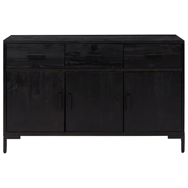 vidaXL Skänk svart 110x35x70 cm massiv furu Svart
