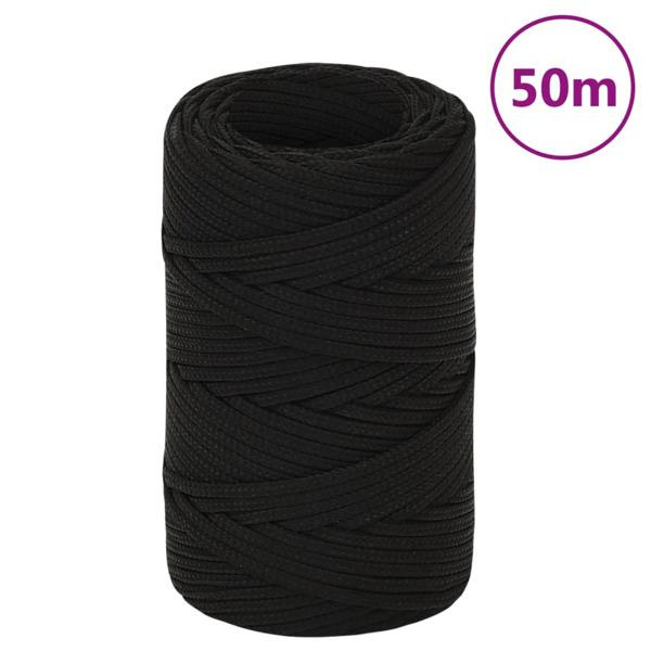 vidaXL Rep svart 2 mm 50 m polyester