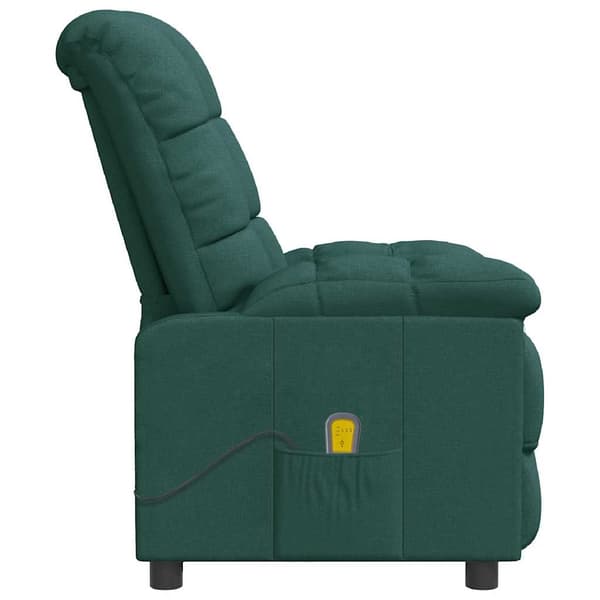 vidaXL Massagefåtölj mörkgrön tyg Grön