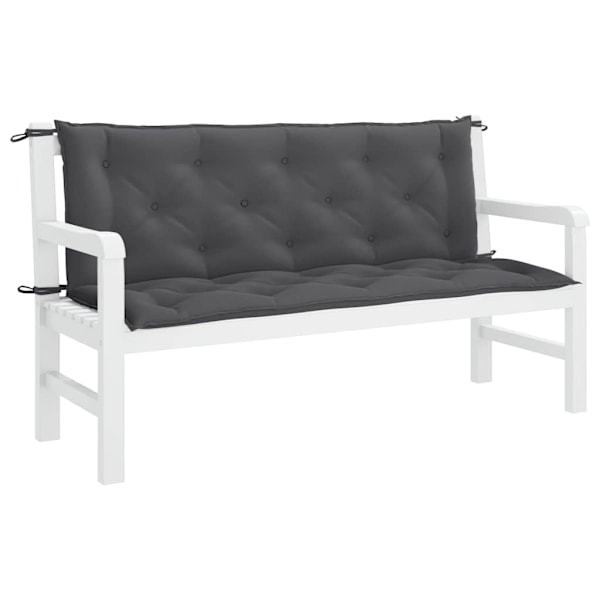 vidaXL Bänkdyna för trädgården antracit 150x(50+50)x7 cm oxfordtyg Antracit