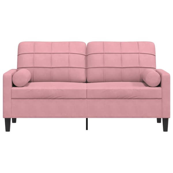 vidaXL 2-sitssoffa med prydnadskuddar rosa 140 cm sammet Rosa