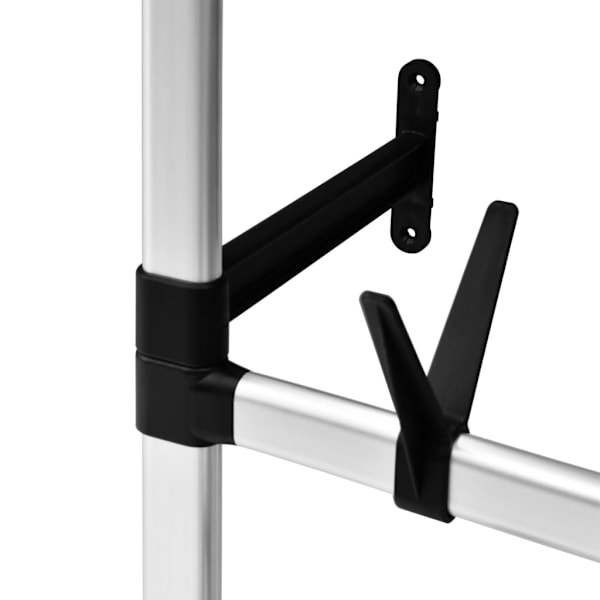 vidaXL Teleskopiskt garderobssystem med stänger och hylla aluminium Silver