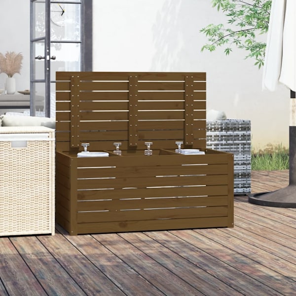 vidaXL Dynbox honungsbrun 101x50,5x46,5 cm massiv furu Brun