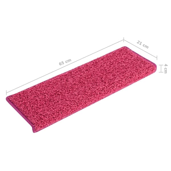 vidaXL Trappmattor 15 st 65x21x4 cm rosa rektangulär kant Rosa
