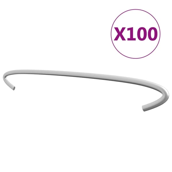 vidaXL Krokar till gabion 100 st galvaniserat stål 30 cm Silver