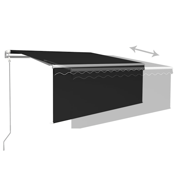vidaXL Automatisk markis med rullgardin 3,5x2,5 m antracit Antracit