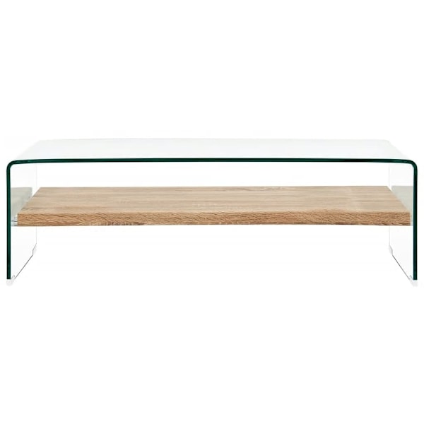 vidaXL Soffbord genomskinlig 98x45x31 cm härdat glas Transparent