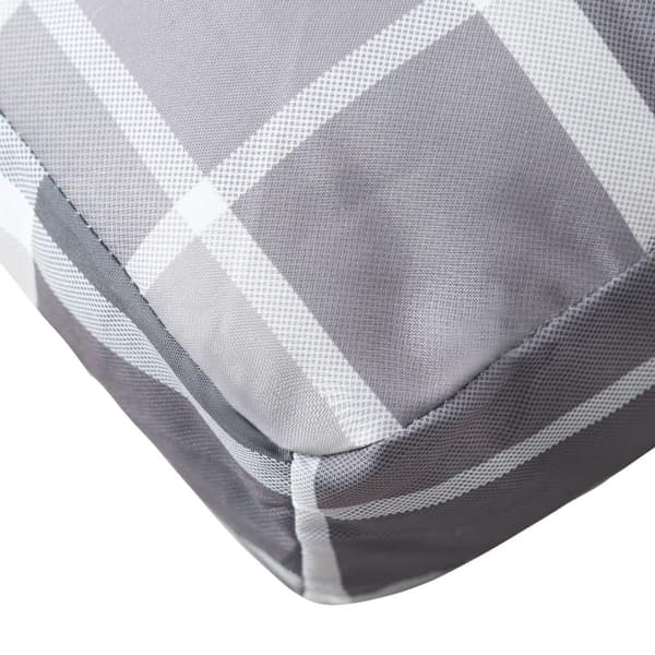 vidaXL Palldyna grårutig 80x80x12 cm tyg multifärg