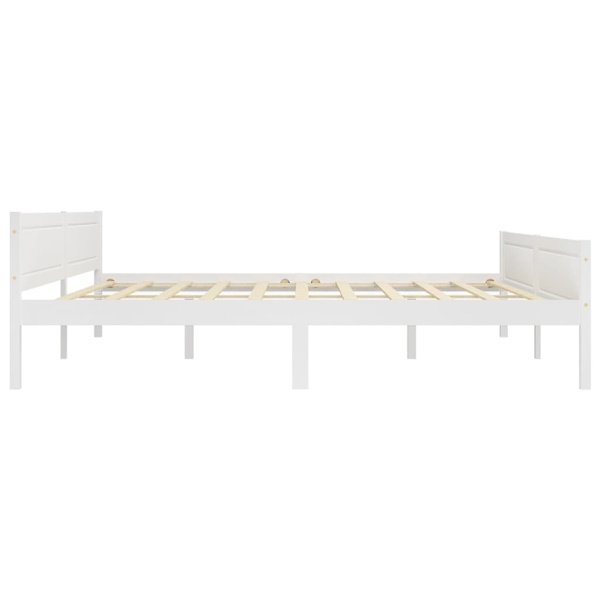 vidaXL Sängram massiv furu vit 200x200 cm Vit