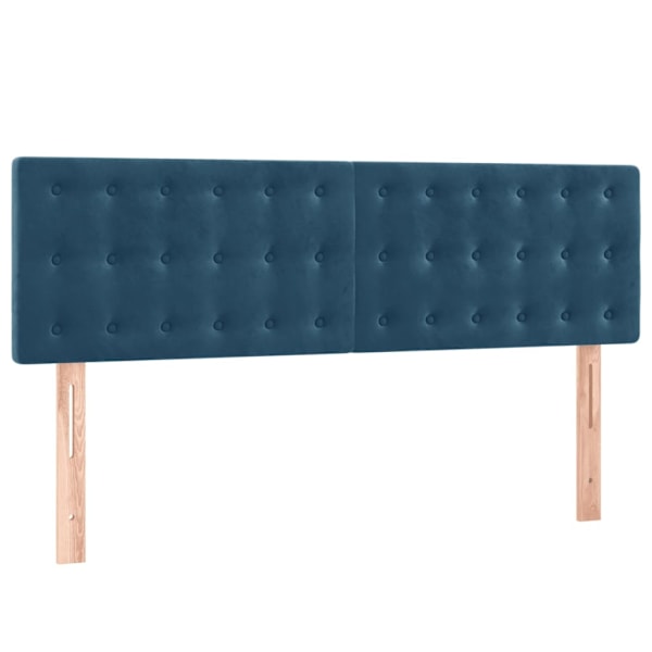 vidaXL Ramsäng med madrass mörkblå 140x190 cm sammet Blå