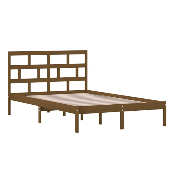 vidaXL Sängram honungsbrun massiv furu 120x200 cm Brun