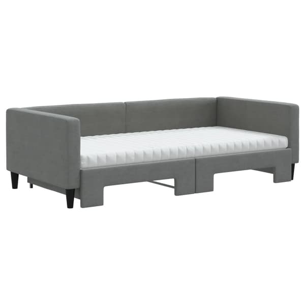 vidaXL Dagbädd med extrabädd och madrasser mörkgrå 100x200 cm tyg Grå