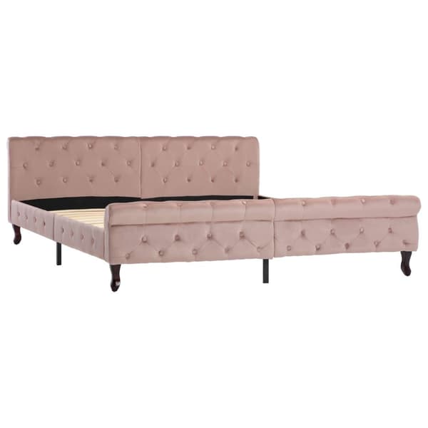 vidaXL Sängram rosa sammet 180x200 cm Rosa