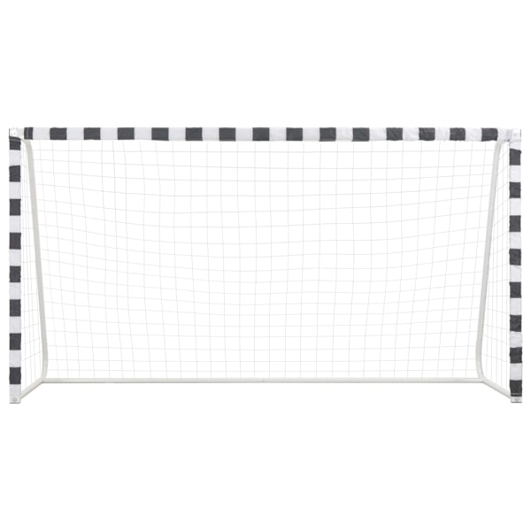 vidaXL Fotbollsmål 300x160x90 cm metall svart och vit Vit