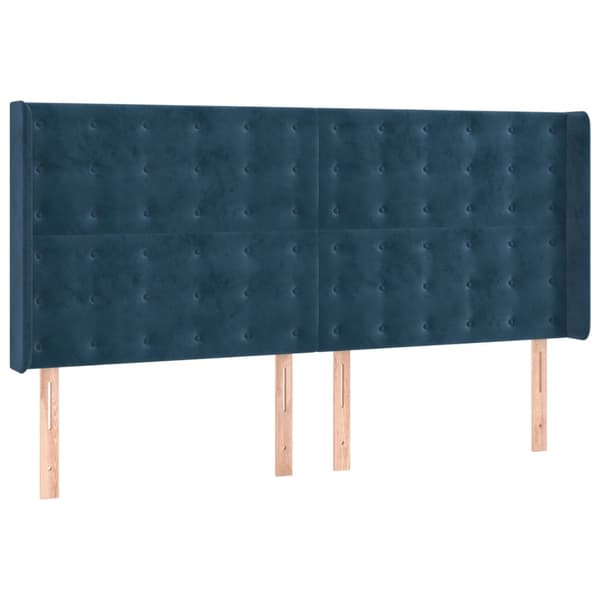 vidaXL Ramsäng med madrass mörkblå 200x200 cm sammet Blå