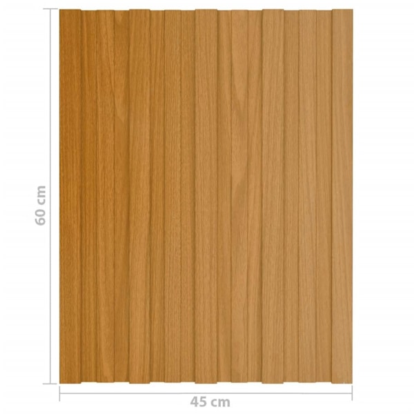 vidaXL Takprofiler 12 st galvaniserat stål  ljust trä 60x45 cm